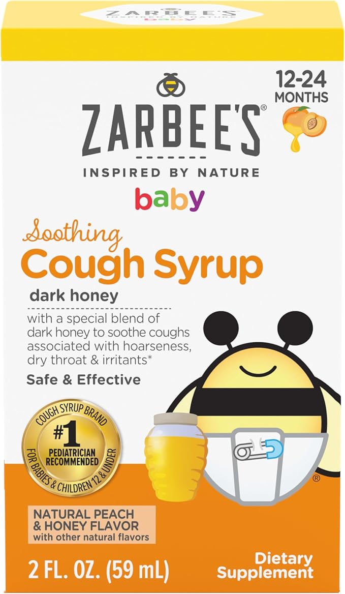 Zarbee's Baby Soothing Honey Cough Syrup for Babies 12-24 Months