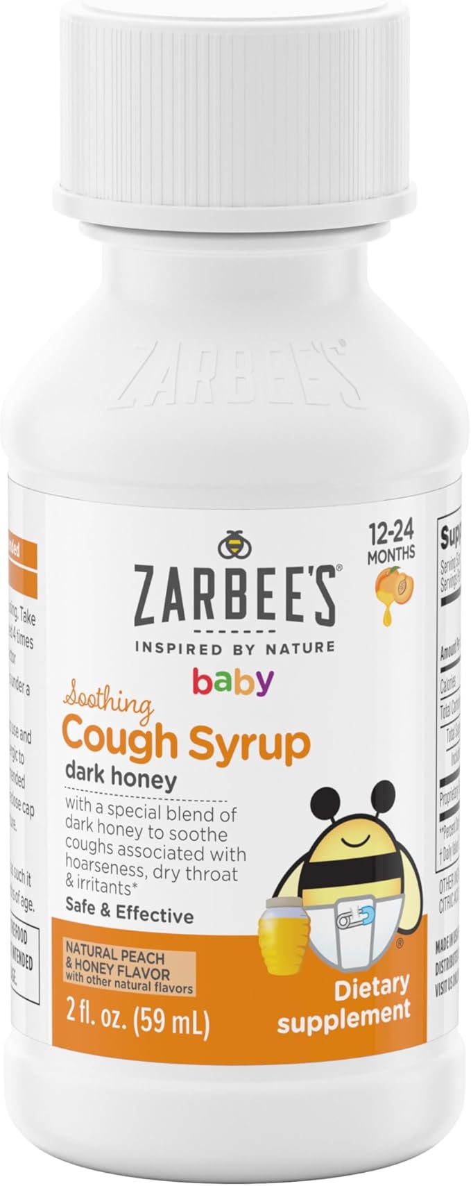 Zarbee's Baby Soothing Honey Cough Syrup for Babies 12-24 Months