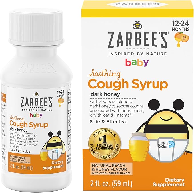 Zarbee's Baby Soothing Honey Cough Syrup for Babies 12-24 Months