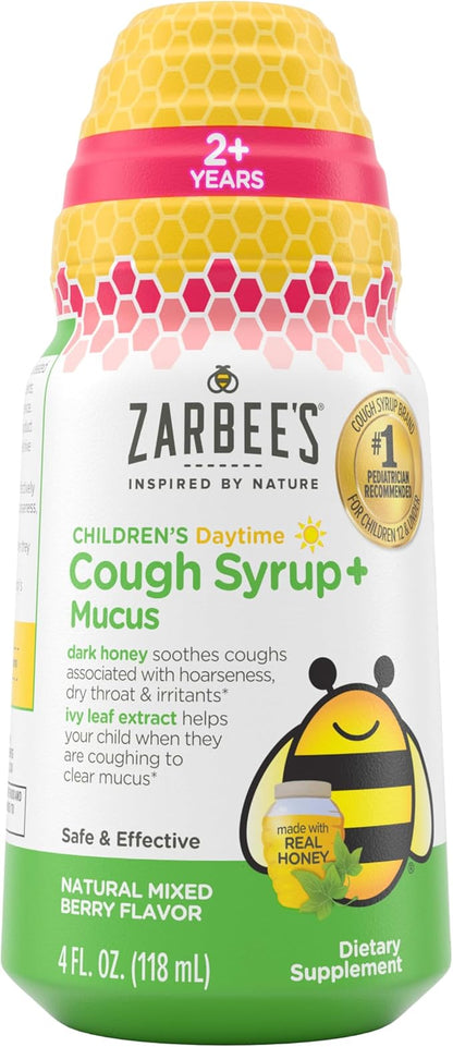 Zarbee's Children's Honey Cough Syrup + Mucus Daytime for Kids