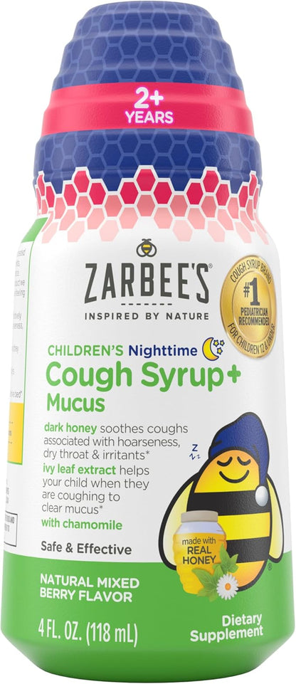Zarbee's Children's Nighttime Honey Cough Syrup + Mucus for Kids