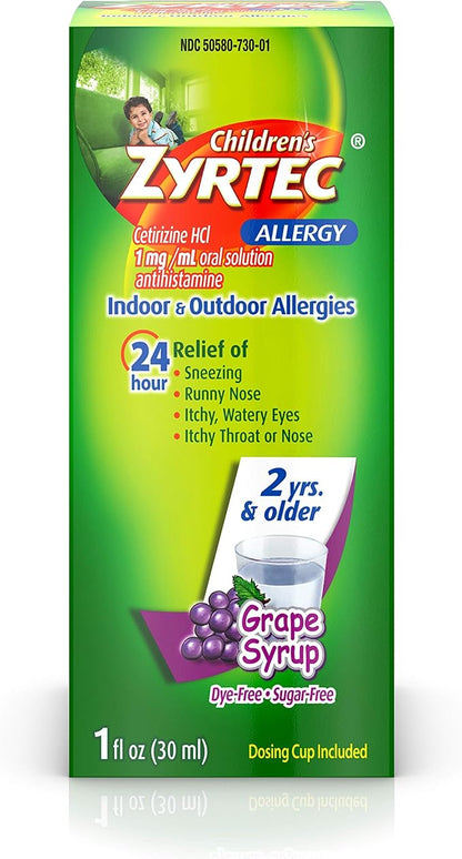 Zyrtec 24 Hr Children’s Allergy Syrup with Cetirizine