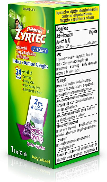 Zyrtec 24 Hr Children’s Allergy Syrup with Cetirizine