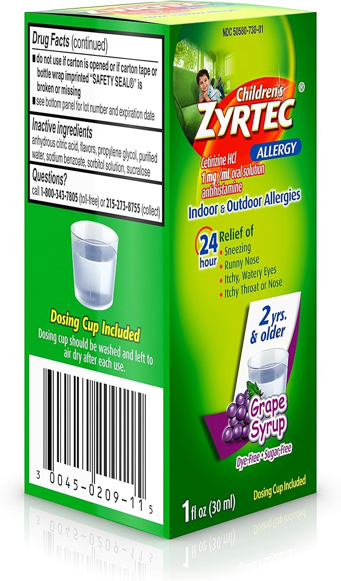 Zyrtec 24 Hr Children’s Allergy Syrup with Cetirizine